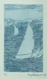 Lloyd Rees, Yachts on the Harbour, 1978, Etching with Aquatint 20/60