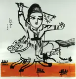 Zhong Chen, Kung Fu Boy on Horse, 2010, Ink & Acrylic on Paper