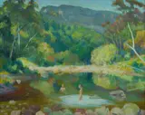 Edmund Harvey, Brogers Creek, Kangaroo Valley, Oil on Board
