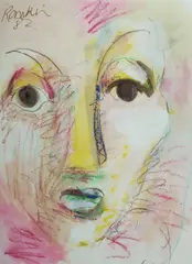David Rankin, Lily Brett (the artist's wife), 1982, W/Clr, Pastel & Gouache