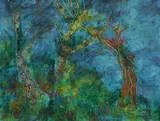 Maksymilian Feuerring, Trees, Oil on Board