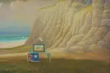 Kevin Oxley, Reality TV (Beach I), Oil on Canvas on Board