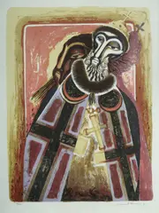 Boris Godunov by Leonard French, 1980, Lithograph 42/150, sold Mar 2025