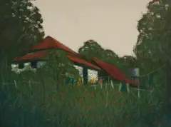 Ken Farrow, Logan Farm, Oil on Canvas Board