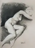 Nan Paterson, Reverie, Charcoal & Conte Crayon