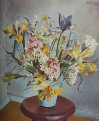 Adelaide Elizabeth Perry, The Blue Iris (Mixed Bunch), 1936, Oil on Canvas
