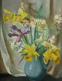 Adelaide Elizabeth Perry, Daffodils in Blue Jug