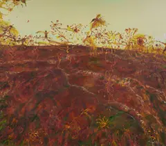 John Olsen, Honeyeaters and Grevilleas, 2000, Oil on Canvas