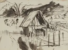 Men Working, New Guinea by William Dobell, Ink & Wash, offered Mar 2025