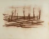 William Dobell, Trees in a Barren Landscape, Pastel