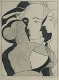George Duncan, Composition with Heads, Pencil