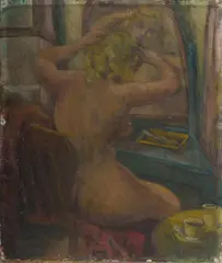 Woman at Dressing Table by George Duncan, Oil on Canvas on Board, sold Mar 2025