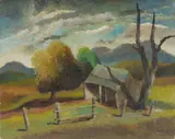George Duncan, Old Milking Shed, Oil on Board