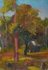 George Duncan, Bush Shanty, Oil on Canvas on Board