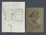 Ellis Silas, (2), Self-Portrait, 1946 (pastel) signed and inscribed 'London Sketch Club' lower left (26x18cm, sheet); and 'Wig & Pen Club,' 1964 (pencil) unsigned but inscribed lower right (32x22.5cm, sheet)