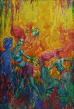 Ellis Silas, Untitled (Dancers), Oil on Board