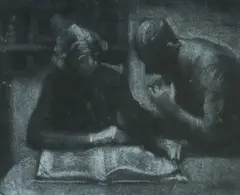 Joshua Smith, James and Louisa Smith (the artist's parents), c.1944, Charcoal