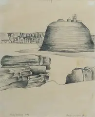 Shay Docking, Pacific Landfall 9, 1972, Pencil