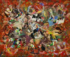Oscar Edwards, Leprechauns III, 1985, Mixed Media Mollage