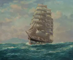 John Charles Allcot, Clipper Ship Torridon, c.1972, Oil on Canvas Board
