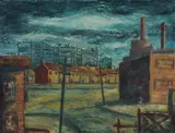 William Ernest Maurice Fletcher, Construction Pyrmont, Oil on Board