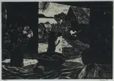 Ray Crooke, Island Scene, Woodcut 5/50