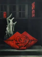 Joe Rose, Symbols of Love, 1978, Acrylic & Mixed Media on Paper on Board