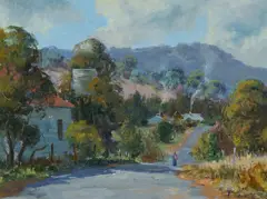 David Sealy, Back Street, Sofala, Oil on Board