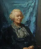 Amalie Colquhoun, Portrait of a Lady in Blue, Oil on Canvas