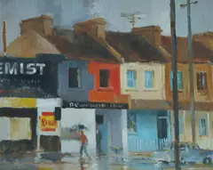 Frederic Bates, In Crown Street [Sydney], Oil on Board