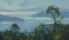 Doug Sealy, Sparkling Morning, Sydney Harbour, Oil on Canvas on Board
