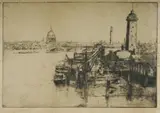 Sydney Long, The Thames from Waterloo Bridge