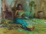 Huang Fong, Islander Girl, 1968, Oil on Canvas on Board