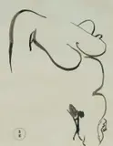 Brett Whiteley, (Nude), c.1980, Brush & Black Ink on Ivory Paper