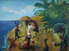 Garry Shead, Aboriginal [D.H. Lawrence], 1992, Oil on Board