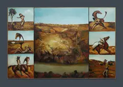 Bush Icon 2 by Garry Shead, 1988, Oil on Board, offered Dec 2024