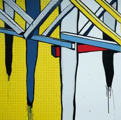 Jasper Knight, Santa Monica Study II, 2013, Enamel & Gloss Acrylic on Perspex & Pegboard