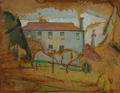 Tasmanian Farmhouse by Roland Wakelin, c.1944, Oil on Board, sold Dec 2024