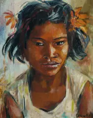 Margaret Olley, Girl, New Guinea, 1967, Oil on Board