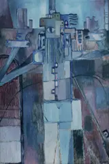 Rod Milgate, Blue Wall - Tasmania, 1959, Oil on Masonite