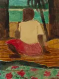 Ray Crooke, Islander Resting, Oil on Canvas