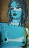 David Bromley, Belinda III, 2007, Acrylic & Metal Leaf on Linen