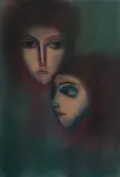 Robert Dickerson, Double Portrait, Pastel