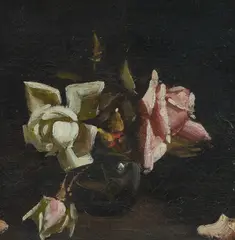 Francis Roy Thompson, Still Life with Roses, Oil on Canvas on Board
