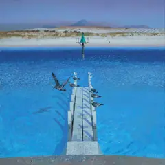 Clifford Bayly, Birds at Bandy Creek, near Esperance, WA, 1986, Acrylic on Canvas