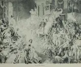 Norman Lindsay, In Vain the Christian, c.1927, Published by The Chiswick Press, London, from an original pen and ink drawing by Norman Lindsay dated 1923