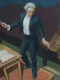 J. Noel Kilgour, From the Gallery (The Conductor), Oil on Compressed Card