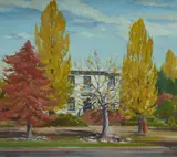 Douglas Pratt, Canadian Pin-Oak and Autumn Gold, Canberra, Oil on Canvas on Board