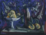 Desiderius Orban, Still Life with Fruit and Bottle