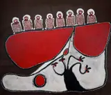 Jack Dale Mengenen, Our Country - Gnaningun, 2007, Ochre Pigments & Acrylic on Linen